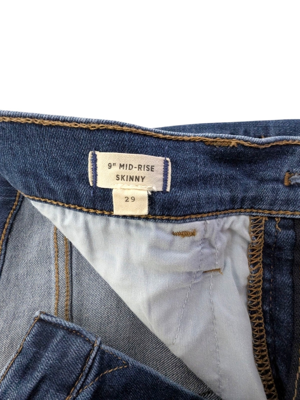 Madewell 9" Midrise Skinny Jeans in Dark Blue Wash, Size 29. - Picture 5 of 8